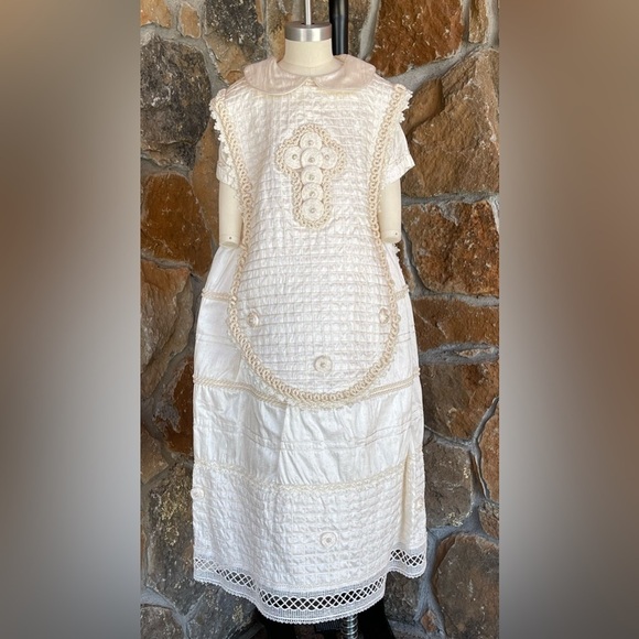 Silk Baby Boy Convertible Heirloom Gown Romper Set 12–18M Formal Linen Revival - Picture 5 of 11